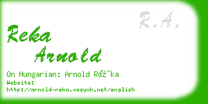 reka arnold business card